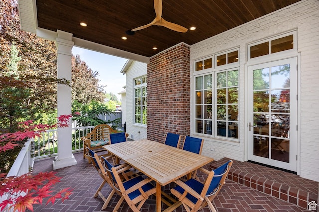 2590 E Olympus Dr, Holladay, UT 84124 - view of patio / terrace with a ceiling fan and outdoor dining area