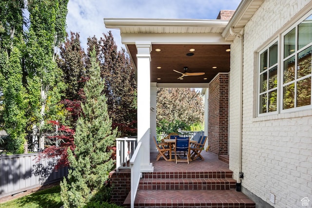 2590 E Olympus Dr, Holladay, UT 84124 - view of patio with ceiling fan and outdoor dining space