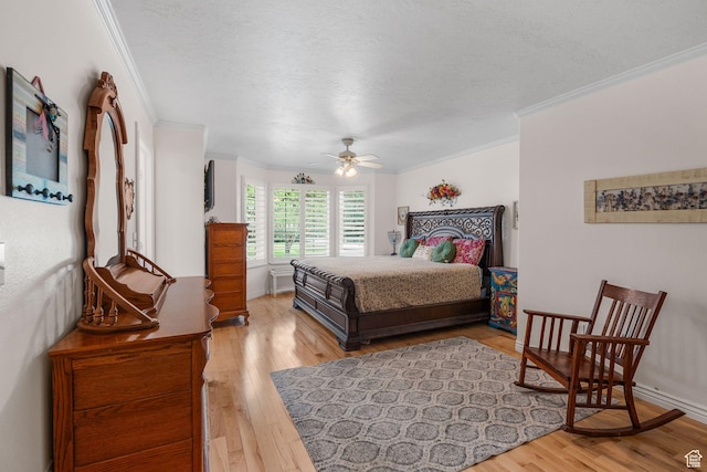 896 E 380 N, Heber City, UT 84032 - bedroom with ornamental molding, light wood finished floors, a textured ceiling, and baseboards