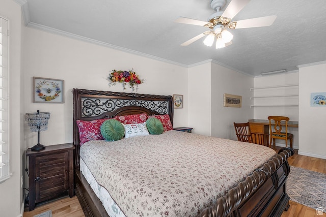 896 E 380 N, Heber City, UT 84032 - bedroom with light wood finished floors, ornamental molding, a ceiling fan, and baseboards