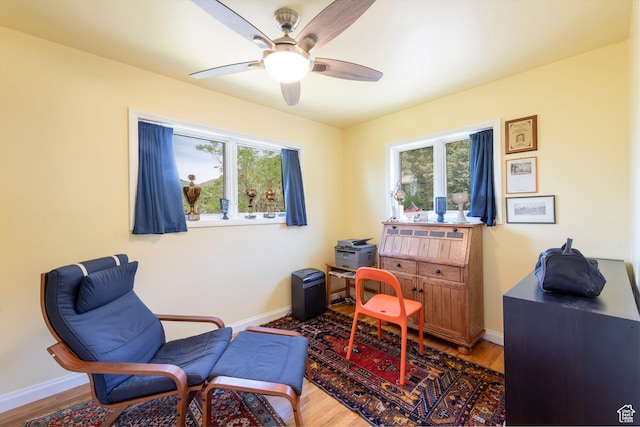 3555 E Hermes Dr S, Salt Lake City, UT 84124 - office area featuring plenty of natural light, wood finished floors, a ceiling fan, and baseboards