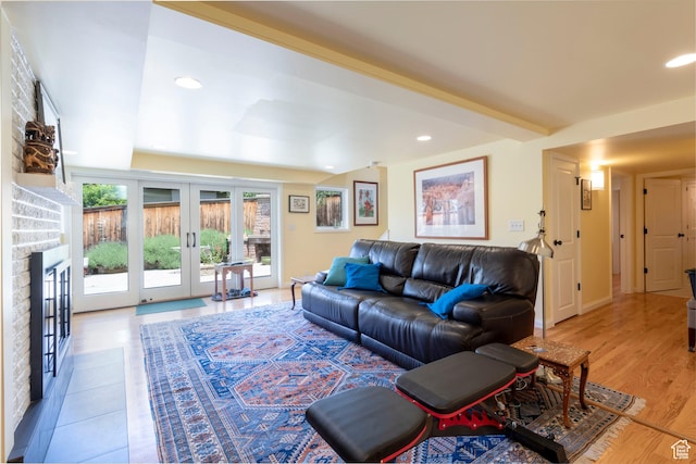 3555 E Hermes Dr S, Salt Lake City, UT 84124 - living room with french doors, light wood finished floors, and recessed lighting