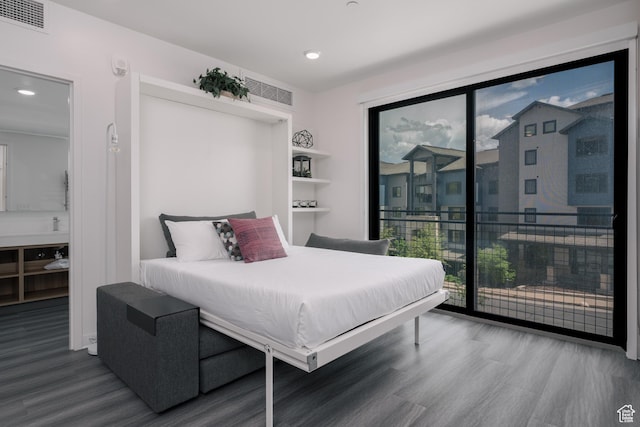 2670 Canyons Resort Dr Unit 113, Park City, UT 84098 - bedroom with wood finished floors, access to outside, multiple windows, and recessed lighting