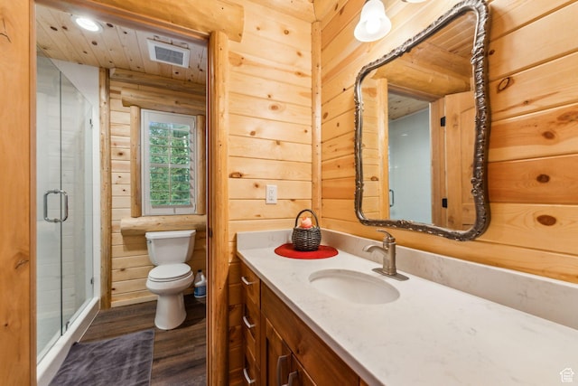4708 Red Fir Way, Oakley, UT 84055 - full bathroom with wood finished floors, toilet, vanity, and a shower stall
