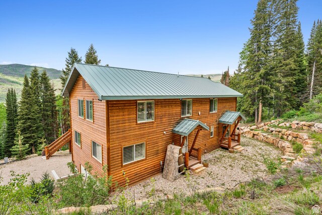 4708 Red Fir Way, Oakley, UT 84055 - back of property with metal roof and a mountain view
