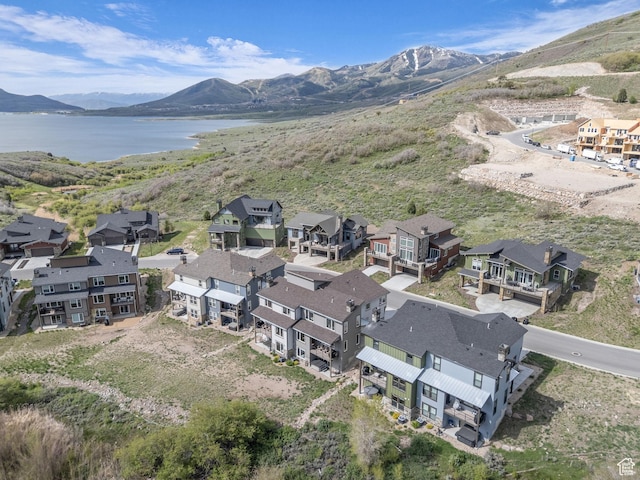 12852 N Belaview Way, Hideout, UT 84036 - aerial view of residential area featuring a water and mountain view