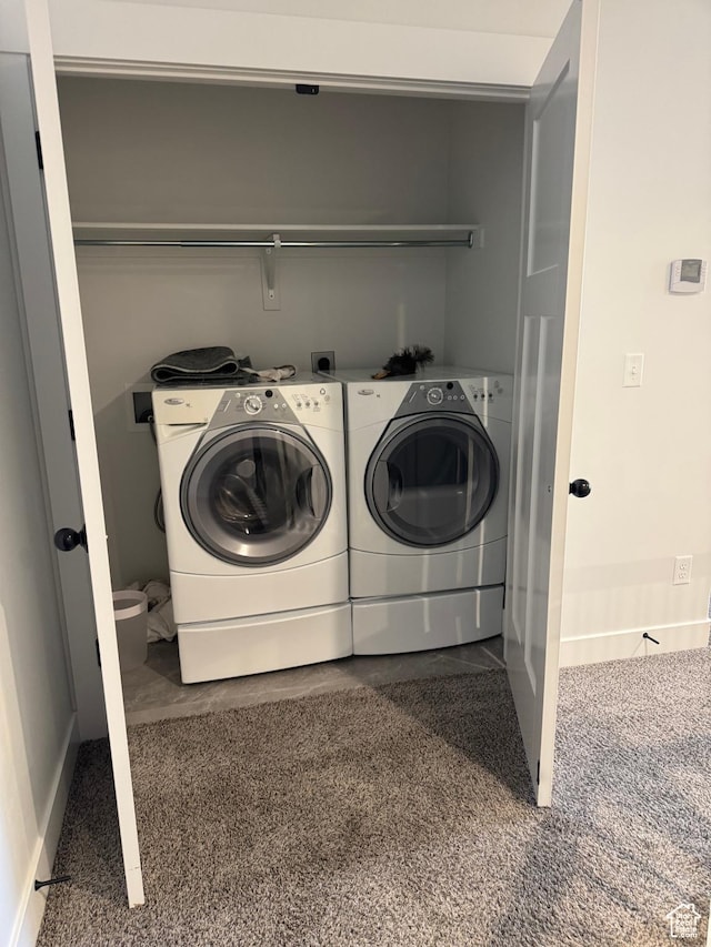 4569 W Ruple Ridge Ln S, Herriman, UT 84096 - laundry area with washing machine and dryer and carpet floors
