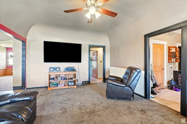 1411 E 13000 N, Cove, UT 84320 - carpeted living room featuring a ceiling fan