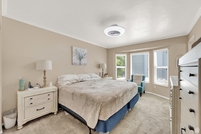 1127 W Monticello Ln, Murray, UT 84123 - bedroom featuring crown molding, light colored carpet, and baseboards
