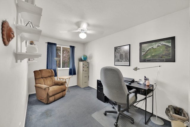 1127 W Monticello Ln, Murray, UT 84123 - carpeted office featuring ceiling fan and baseboards