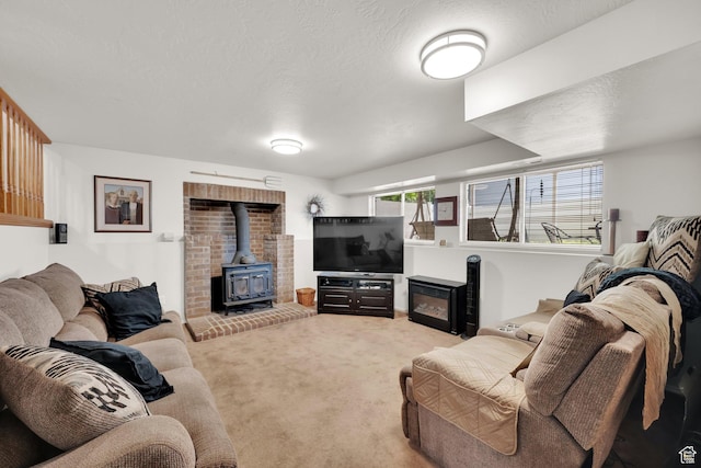 1127 W Monticello Ln, Murray, UT 84123 - living area with a wood stove and carpet