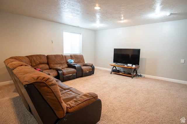 286 E 850 N, Richfield, UT 84701 - carpeted living room with baseboards and a textured ceiling