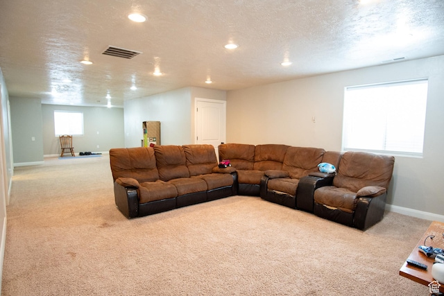 286 E 850 N, Richfield, UT 84701 - living area featuring carpet, baseboards, recessed lighting, and a textured ceiling