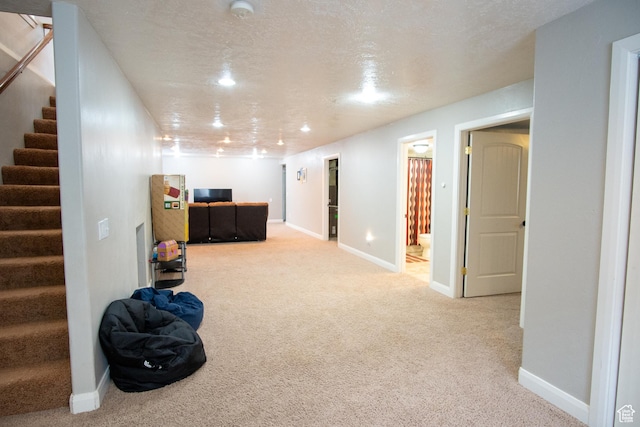 286 E 850 N, Richfield, UT 84701 - finished below grade area with carpet floors, baseboards, stairway, recessed lighting, and a textured ceiling
