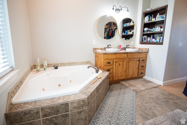 286 E 850 N, Richfield, UT 84701 - bathroom with a tub with jets and double vanity