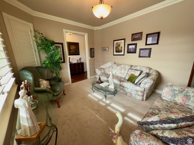 3322 N 750 E, Lehi, UT 84043 - carpeted living room featuring ornamental molding and baseboards