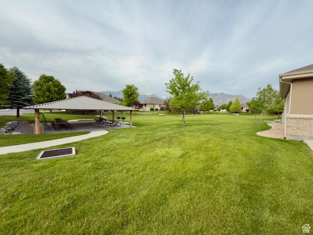 3322 N 750 E, Lehi, UT 84043 - view of grassy yard with a gazebo and a mountain view