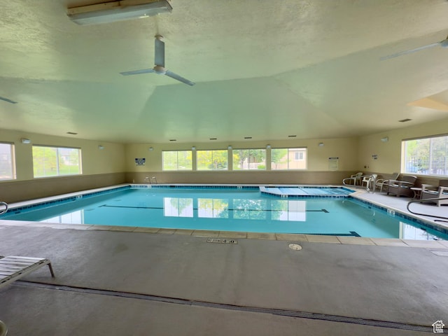 3322 N 750 E, Lehi, UT 84043 - indoor community pool featuring ceiling fan