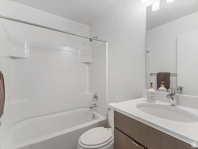 7701 S Navarro View Ct, Midvale, UT 84047 - full bathroom with vanity, shower / tub combination, and toilet