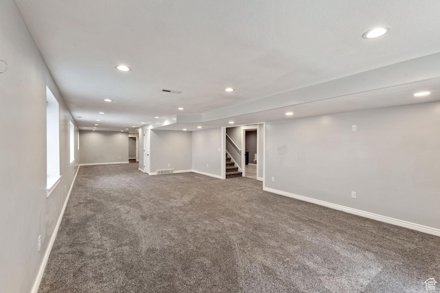 2167 W 2200 S, Syracuse, UT 84075 - below grade area with recessed lighting, stairs, carpet, and baseboards