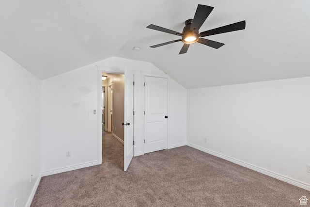 2167 W 2200 S, Syracuse, UT 84075 - additional living space with carpet, vaulted ceiling, ceiling fan, and baseboards
