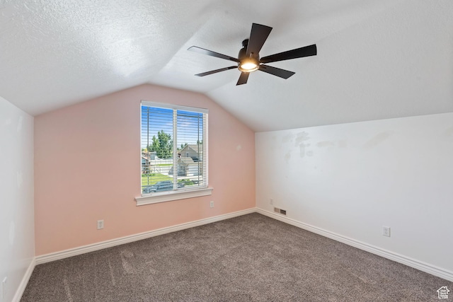 2167 W 2200 S, Syracuse, UT 84075 - bonus room featuring carpet, vaulted ceiling, ceiling fan, baseboards, and a textured ceiling