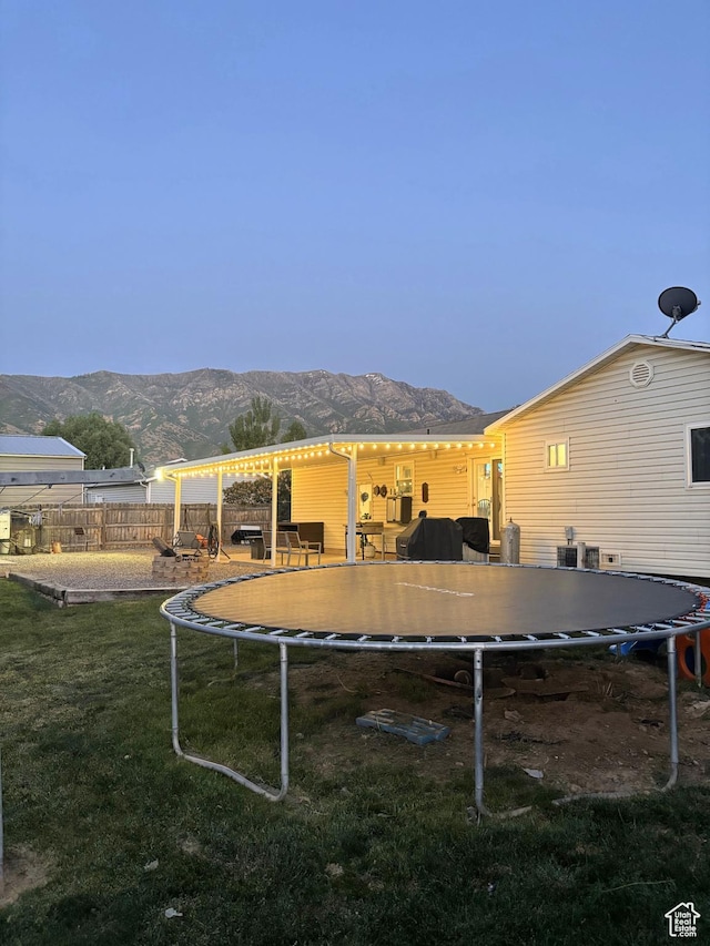 264 W 550 N, Santaquin, UT 84655 - view of yard with a trampoline and a mountain view