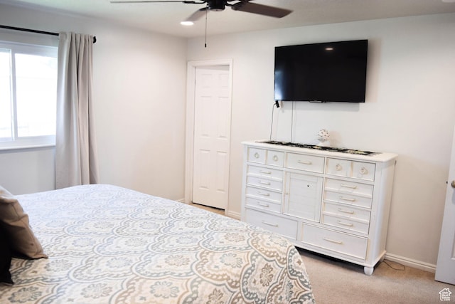 264 W 550 N, Santaquin, UT 84655 - bedroom featuring light colored carpet, a ceiling fan, baseboards, and recessed lighting