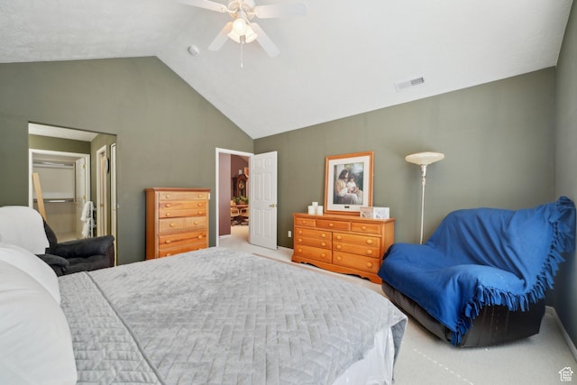2082 W Jordan Villa Dr, West Jordan, UT 84088 - bedroom featuring carpet floors, a ceiling fan, and high vaulted ceiling