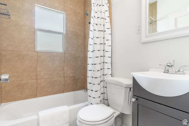 289 E 4800 S, Murray, UT 84107 - full bathroom featuring toilet, shower / bath combo with shower curtain, and vanity