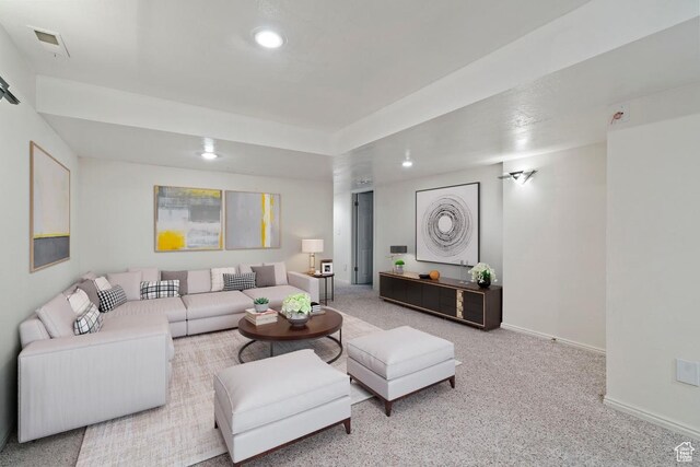 536 W 650 N, American Fork, UT 84003 - living room with recessed lighting, baseboards, and carpet flooring