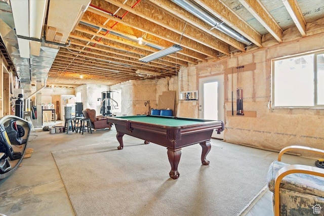 8176 S Chilwell Cv W, West Jordan, UT 84081 - recreation room with pool table and unfinished concrete floors