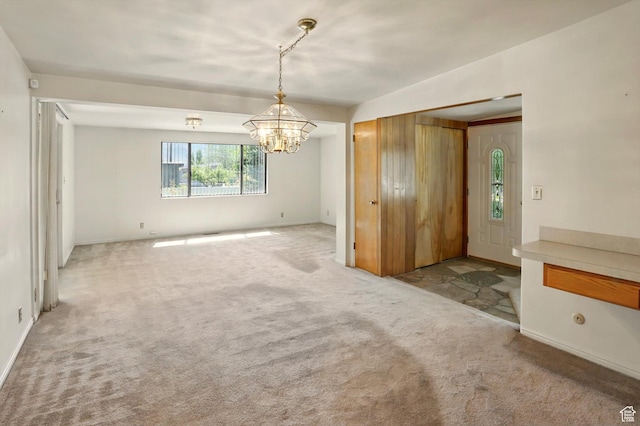 1130 W 1200 N, Provo, UT 84604 - unfurnished dining area featuring carpet, a chandelier, and baseboards