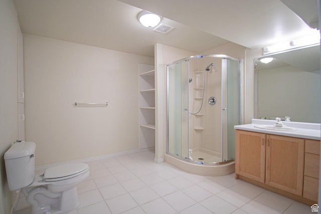 584 S Oak Ln, Tooele, UT 84074 - full bath featuring vanity, a shower stall, toilet, and tile patterned flooring