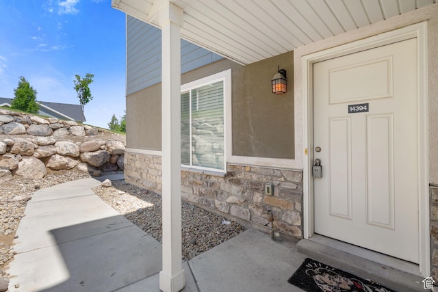 14391 S Oakfield Way, Herriman, UT 84096 - doorway to property featuring stone siding