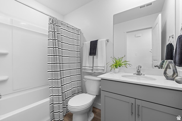 1906 E Thunder Ln Unit 507, Eagle Mountain, UT 84005 - full bathroom with toilet, vanity, wood finished floors, and shower / bath combo