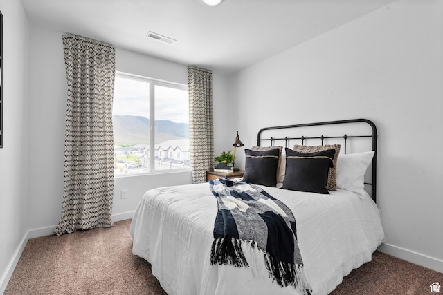 1897 E Thunder Ln Unit 498, Eagle Mountain, UT 84005 - bedroom featuring a mountain view, carpet flooring, and baseboards