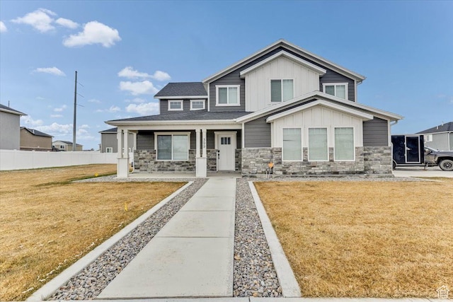 399 N 1325 W, Springville, UT 84663 - craftsman inspired home featuring a porch, board and batten siding, and stone siding