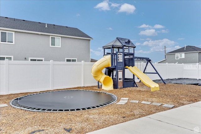 399 N 1325 W, Springville, UT 84663 - view of play area with a trampoline and a fenced backyard