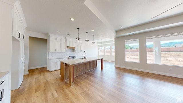 1151 S 4475 W, Cedar City, UT 84720 - kitchen featuring a sink, light countertops, light wood-style flooring, recessed lighting, and white cabinetry