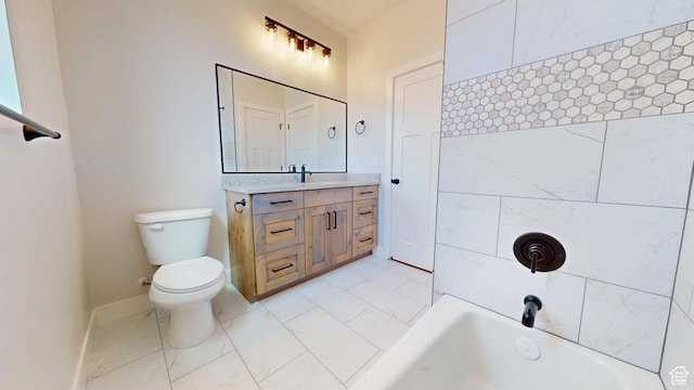 1151 S 4475 W, Cedar City, UT 84720 - full bathroom featuring vanity, toilet, baseboards, and bathtub / shower combination