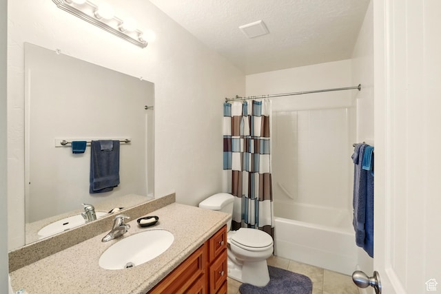 1587 N 565 W Unit 101, Logan, UT 84341 - full bathroom featuring vanity, tile patterned floors, shower / bathtub combination with curtain, and toilet