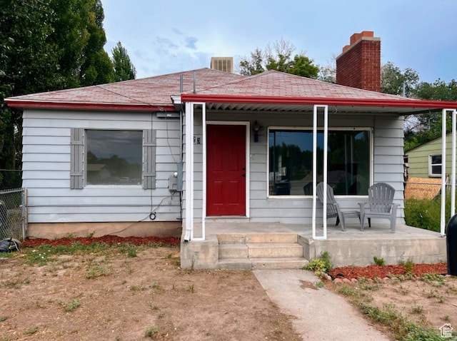 123 S State St, Salina, UT 84654 - view of front of property featuring a chimney and a porch