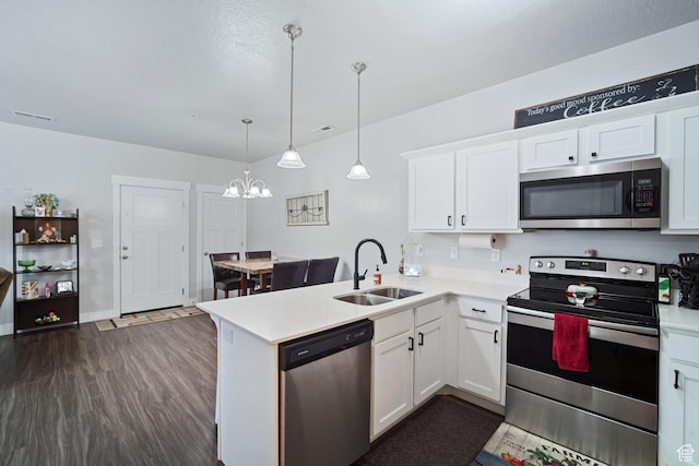1809 W Terra Vista Ln Unit H202, Saratoga Springs, UT 84045 - kitchen with stainless steel appliances, a sink, light countertops, a peninsula, and white cabinets