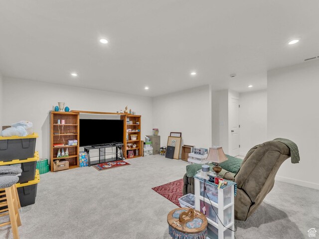 4423 E Longleaf Ln, Eagle Mountain, UT 84005 - living area featuring carpet flooring and recessed lighting