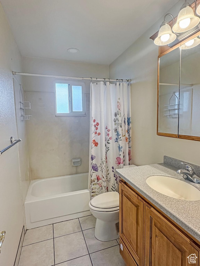485 W Cottonwood Ln, Ferron, UT 84523 - full bathroom with tile patterned floors, shower / bath combo, vanity, and toilet