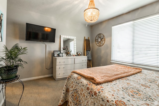 5151 Case Mountain Rd, West Jordan, UT 84081 - carpeted bedroom featuring a chandelier and baseboards