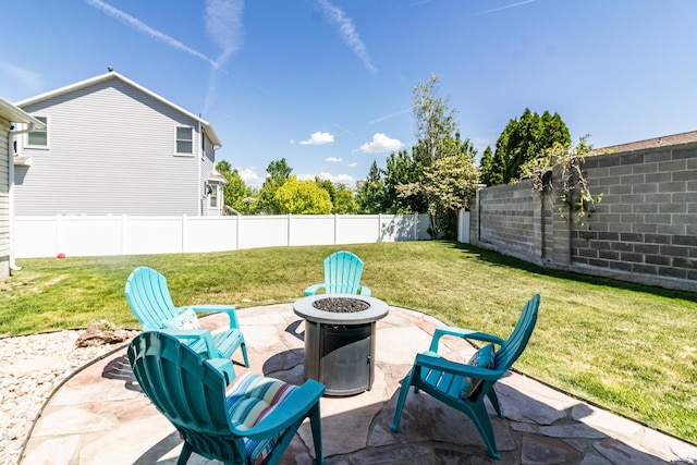 5151 Case Mountain Rd, West Jordan, UT 84081 - view of patio / terrace featuring an outdoor fire pit