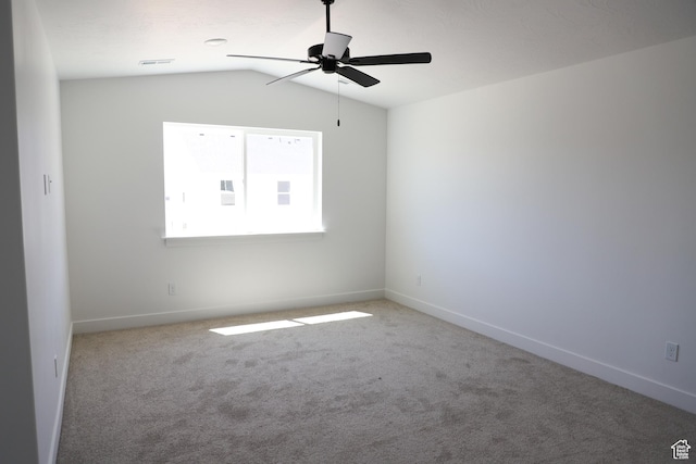 3725 N Janie St Unit 1013, Eagle Mountain, UT 84005 - spare room with a ceiling fan, carpet floors, baseboards, and vaulted ceiling
