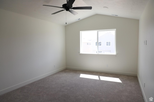 3705 N Janie St Unit 1016, Eagle Mountain, UT 84005 - carpeted empty room featuring lofted ceiling, a ceiling fan, and baseboards